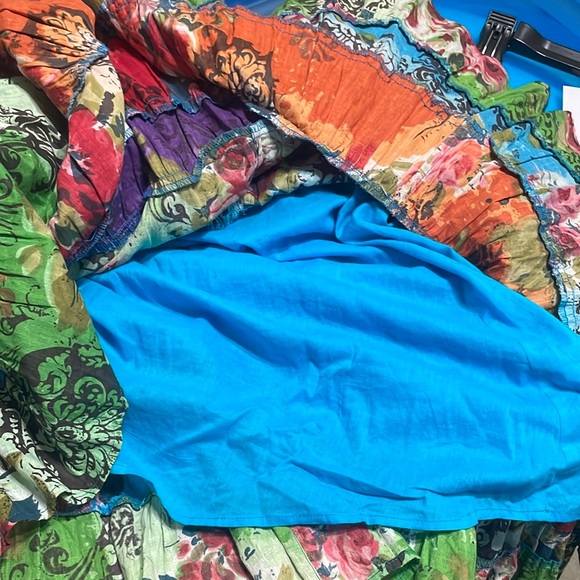 Skirt dress womens flare skirts boho flow multicolored Tiered dress full - Picture 7 of 8